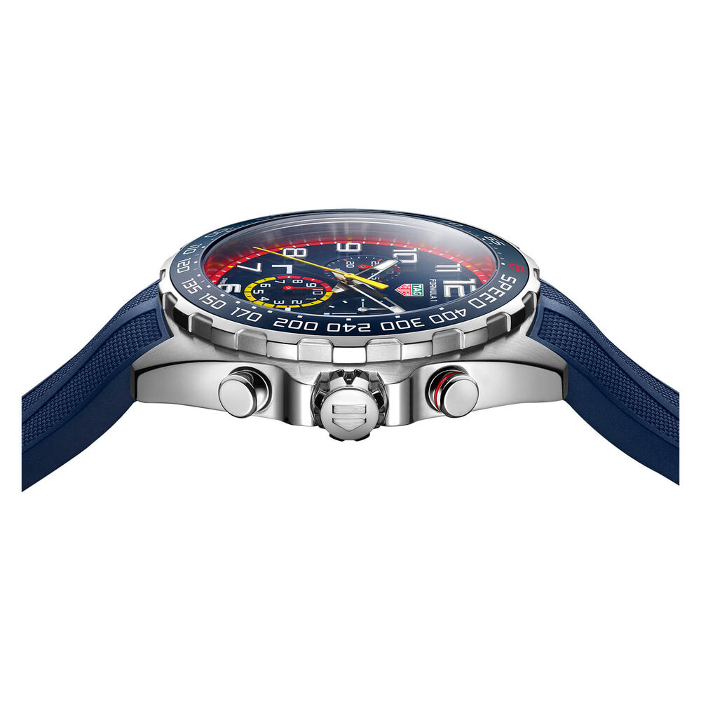TAG Heuer Formula 1 Red Bull Quartz 43mm Chronograph Blue Dial Blue Rubber Strap Watch image number 3