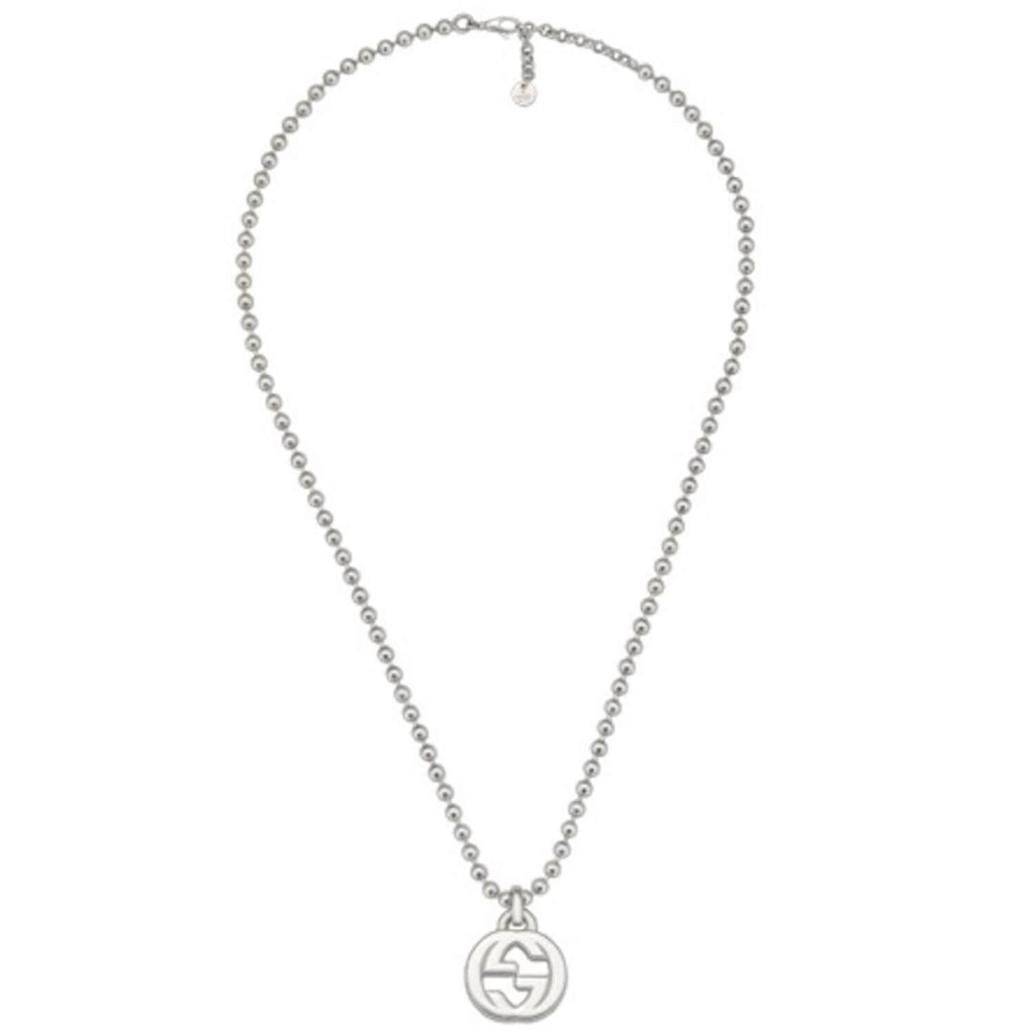 Gucci interlocking g silver necklace hot sale