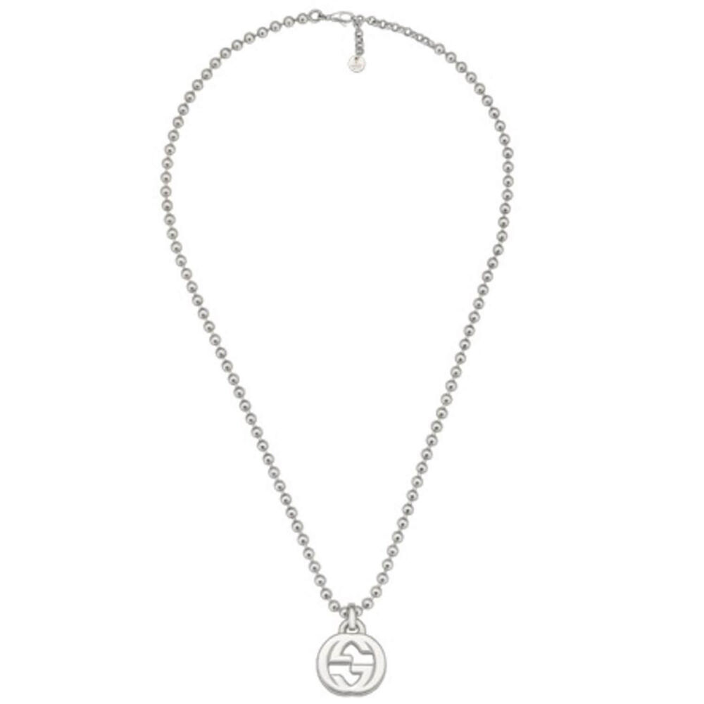 Gucci Interlocking Sterling Silver Pendant Necklace