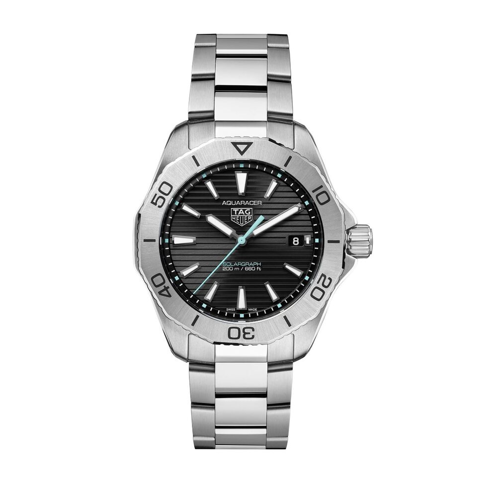 TAG Heuer Aquaracer Professional 200 Solargraph 40mm Black Dial Stainless Steel Bracelet Watch image number 0