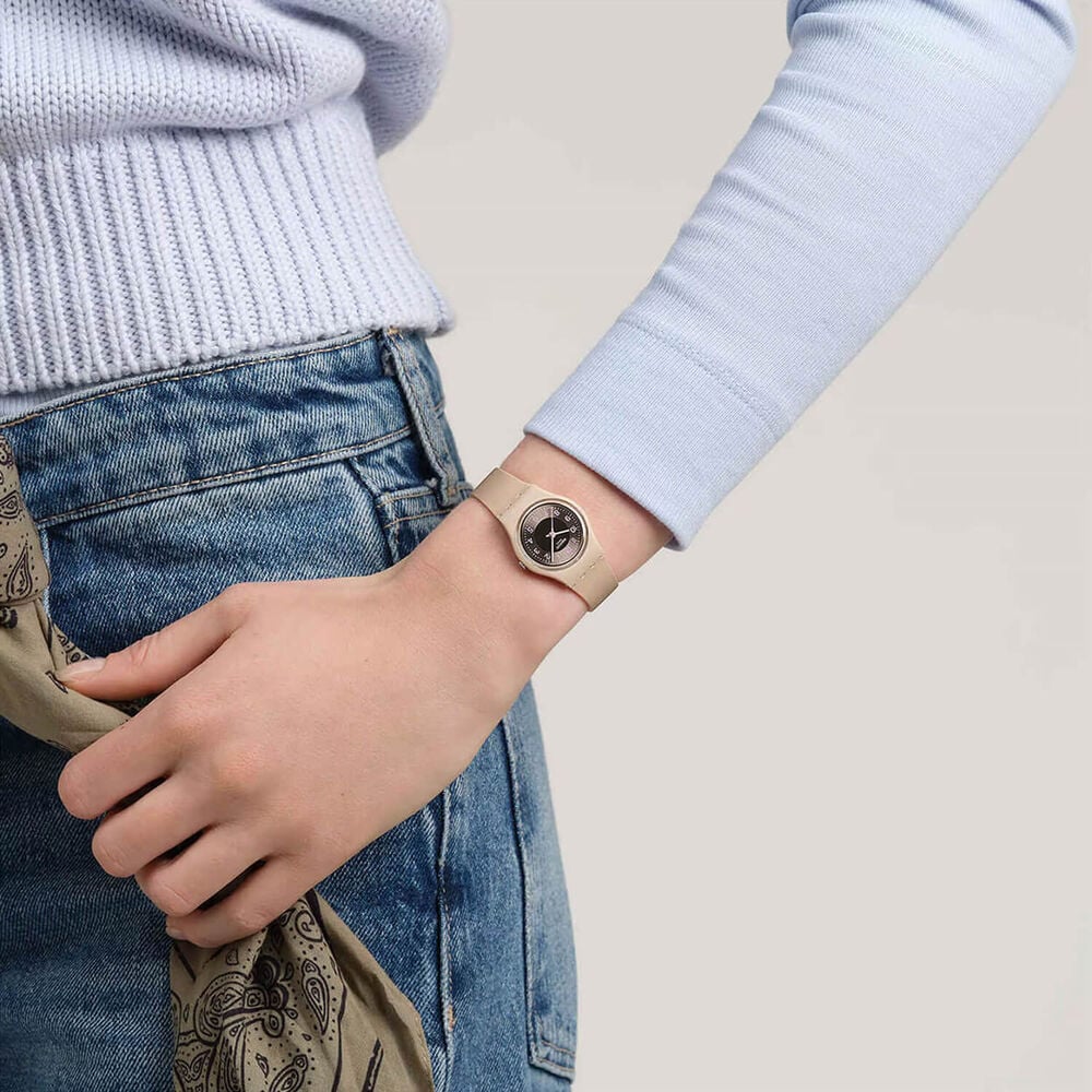 Swatch Originals Espresso Charm 25mm Brown Dial Brown Gradient Silicon Strap Watch image number 3