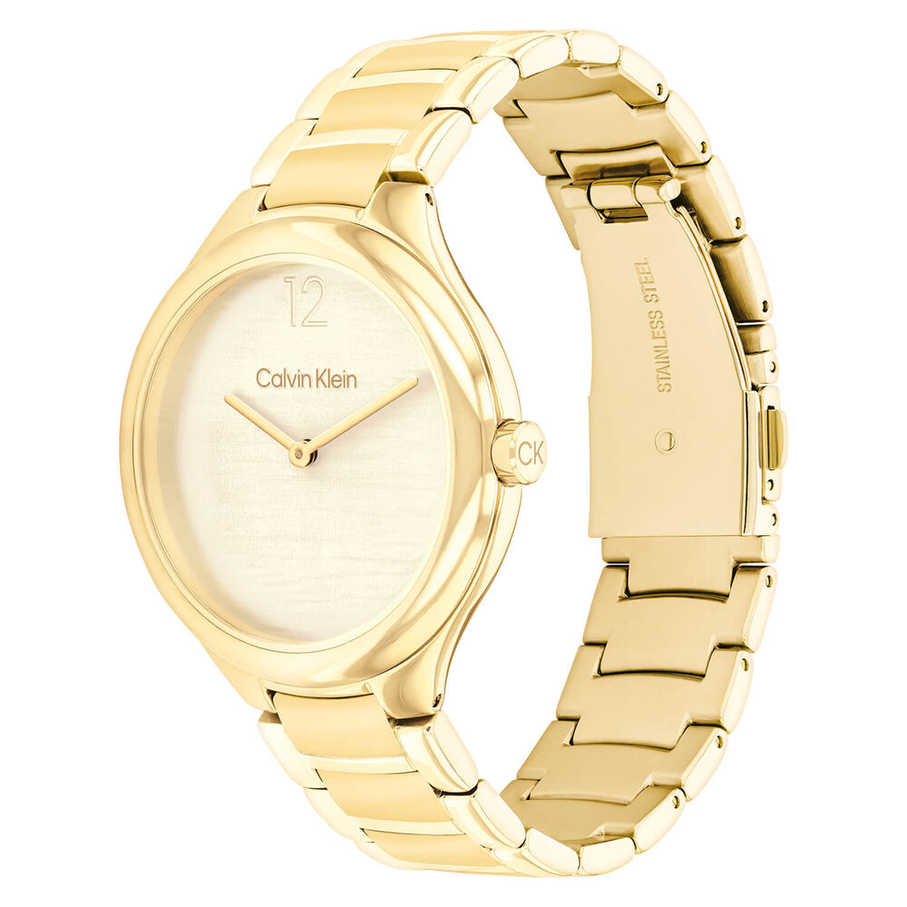 Calvin Klein Delight 38mm Gold Dial Gold Tone Stainless Steel Bracelet Watch