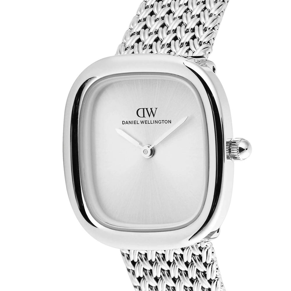 Daniel Wellington Margot 24x26mm Silver Sunray Dial Stainless Steel Braided Mesh Bracelet Watch