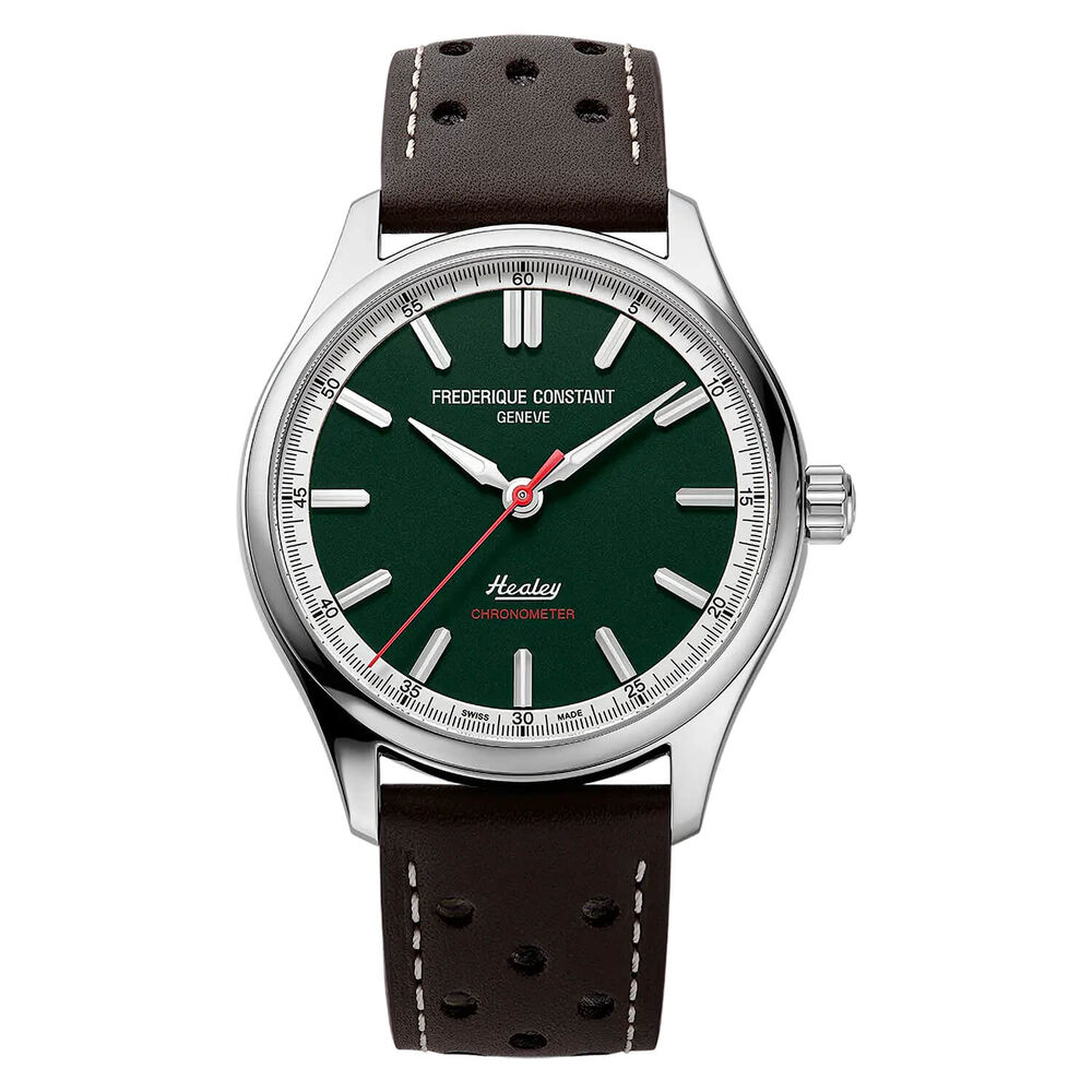 Frederique Constant Vintage Rally Healy 40mm Green Dial Brown Leather Strap Watch image number 0