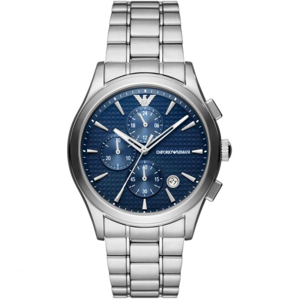 Emporio Armani Paolo 42mm Blue Chronograph Dial Bracelet Watch image number 0