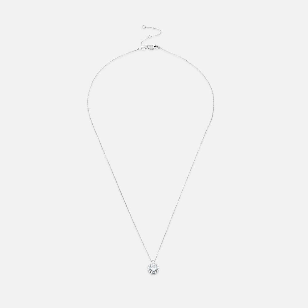 Born 9ct White Gold Lab Grown 0.52ct Halo Diamond Pendant