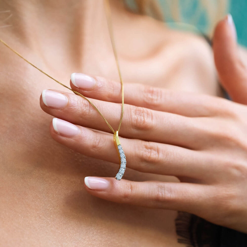 9ct Yellow & White Gold 0.33ct Diamond Eternal Journey Pendant image number 6