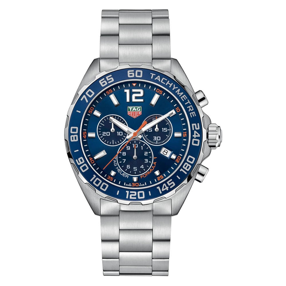 Tag F1 Blue Chronograph Dial Stainless Steel Case And Bracelet