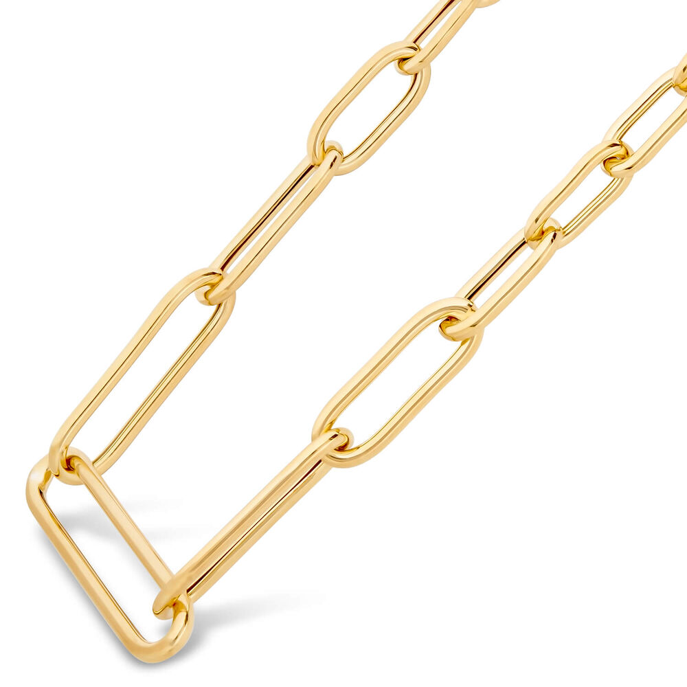Sterling Silver Gold Plated Graduated Paperlink Ladies Necklet