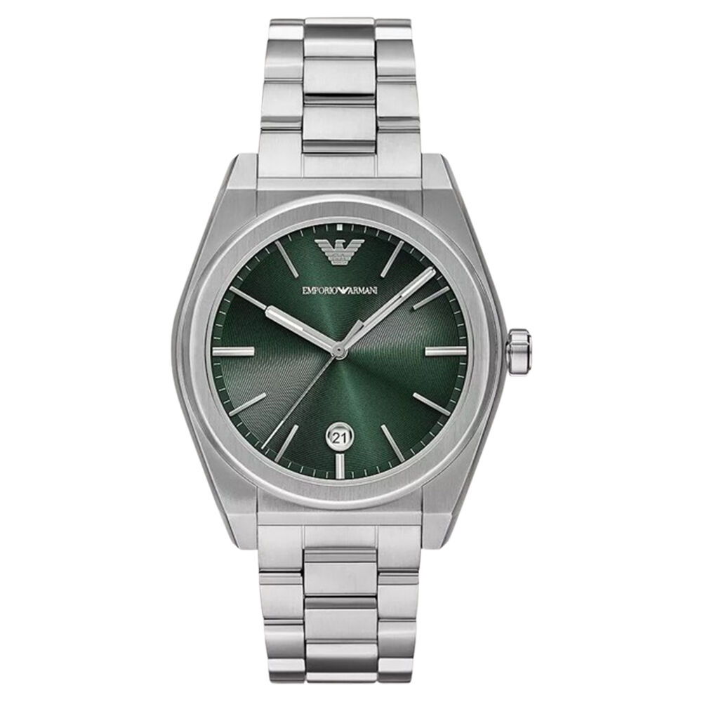 Emporio Armani Federico 41mm Green Dial Stainless Steel Bracelet Watch image number 0