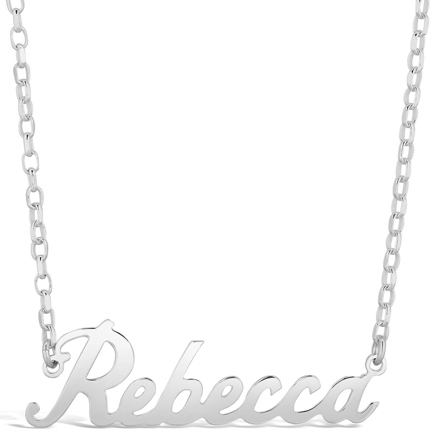Personalised silver store name necklace