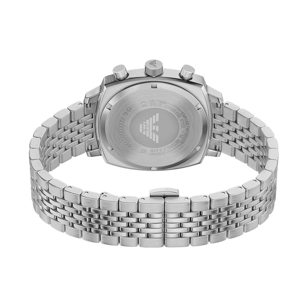 Emporio Armani Carlo 40mm Beige Dial Stainless Steel Bracelet Chronograph Watch