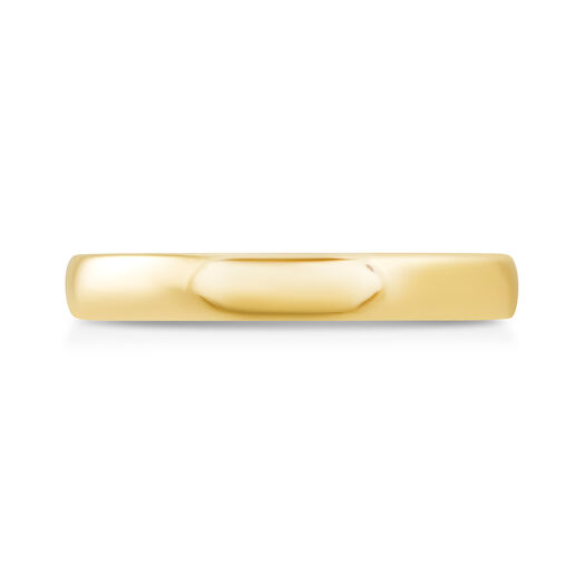 9ct Gold Polished 3mm D Shape Wedding Ring