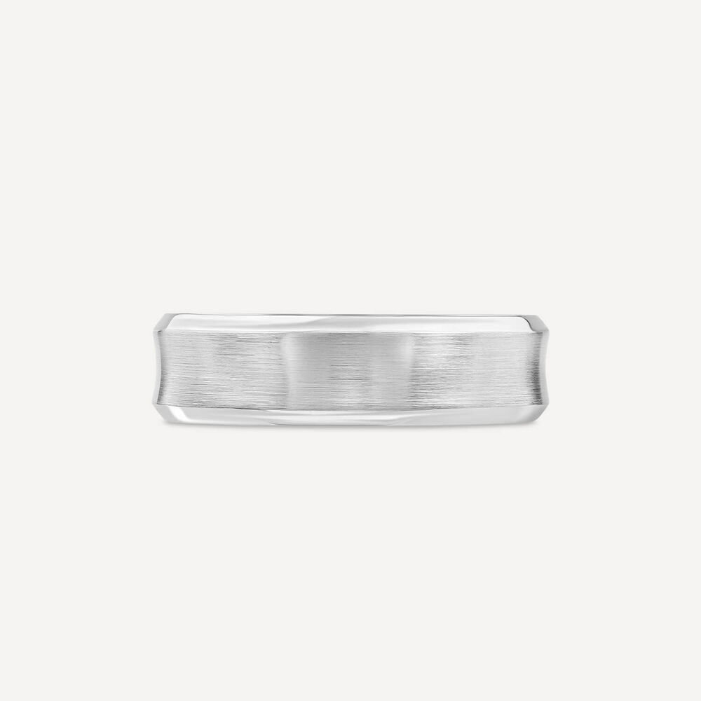 Platinum 6mm Matte Centre Edge Men's Wedding Ring