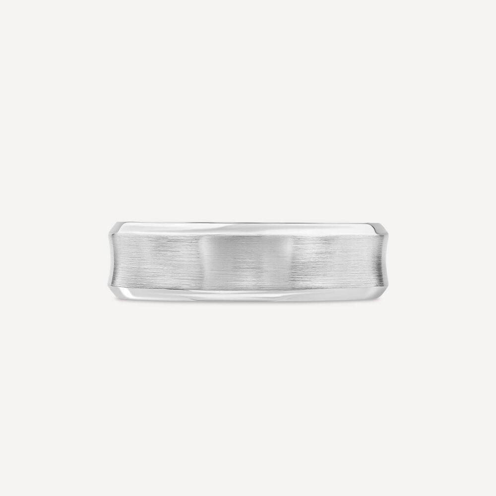 Platinum 6mm Matte Centre Edge Men's Wedding Ring image number 1