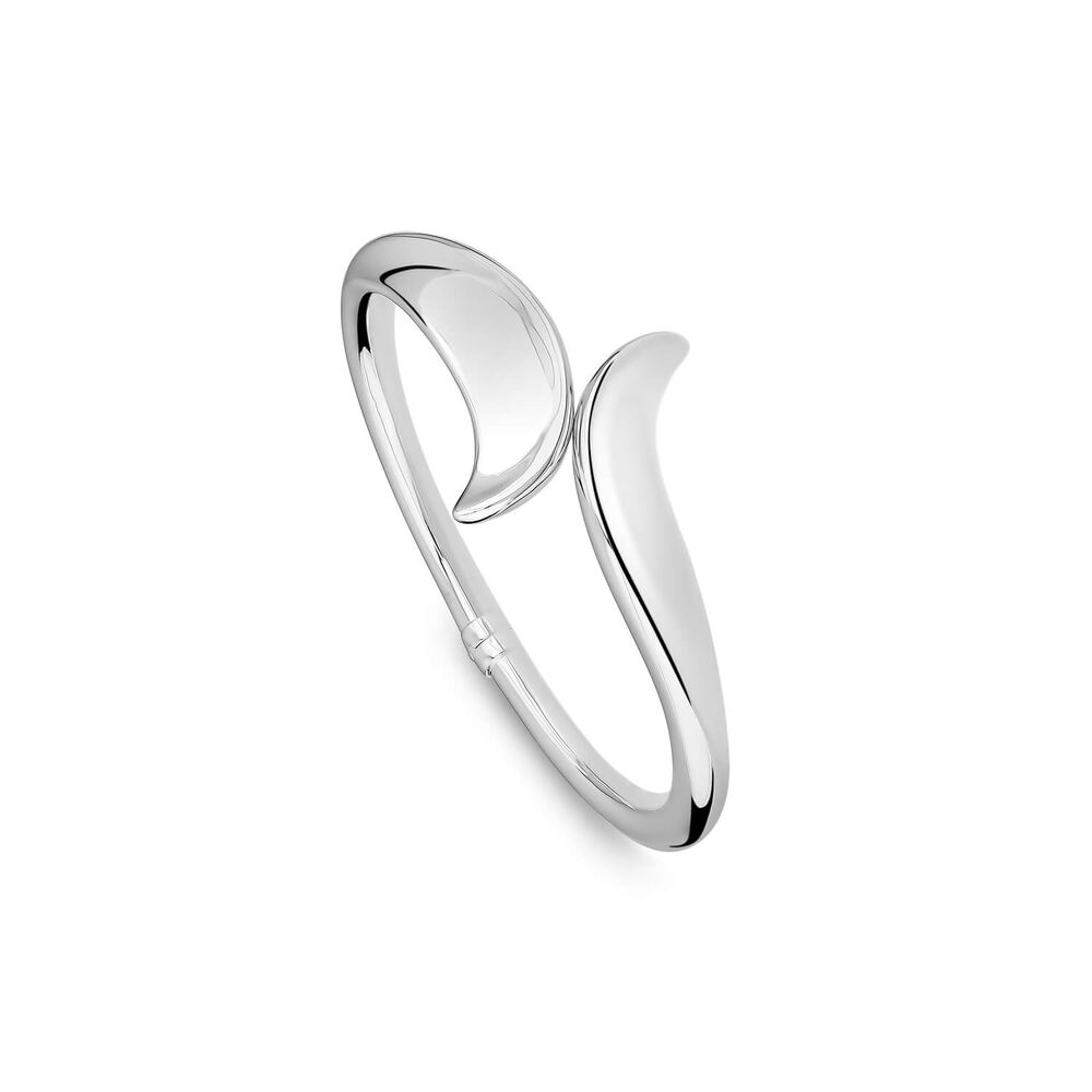 Sterling Silver Shiny Polished Curve Bangle