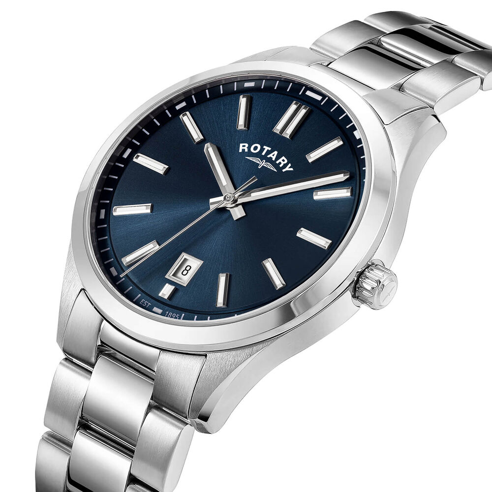 Rotary Heritage 40mm Blue Dial Stainless Steel Bracelet Watch