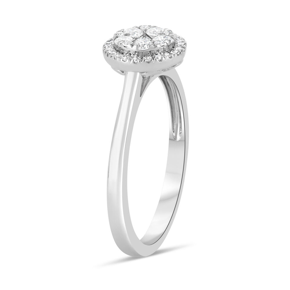 Platinum 0.33ct Diamond Halo Cluster Ring image number 3