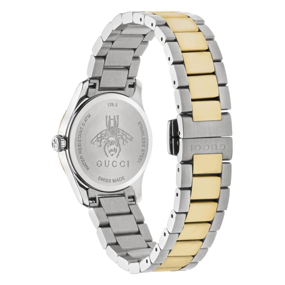 Pre-Owned Gucci G-Timeless 27mm White Mother of Pearl Dial Steel Bracelet Watch