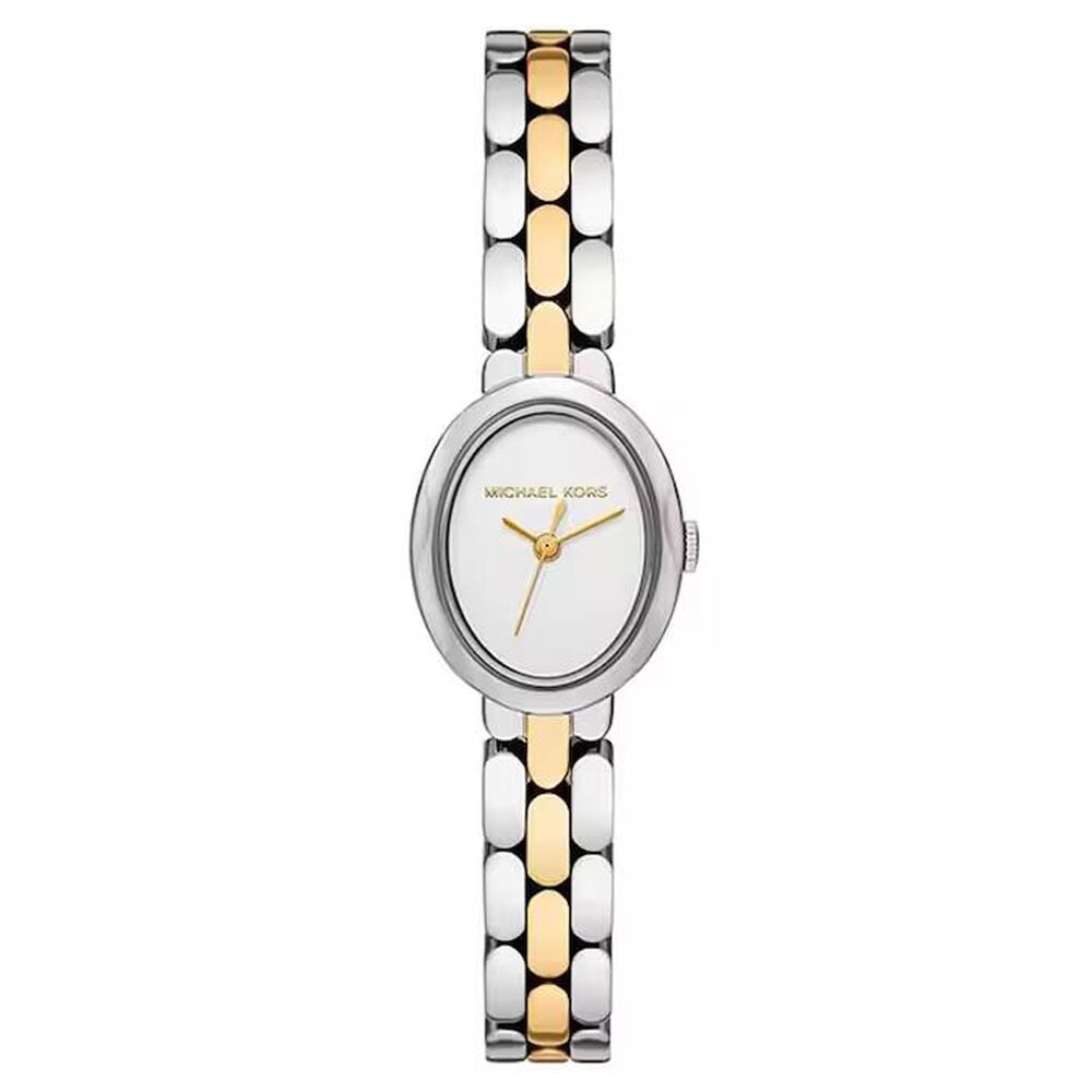 Michael Kors Maude 20.5x25.5mm Silver Dial Two Tone Stainless Steel Bracelet Watch image number 0