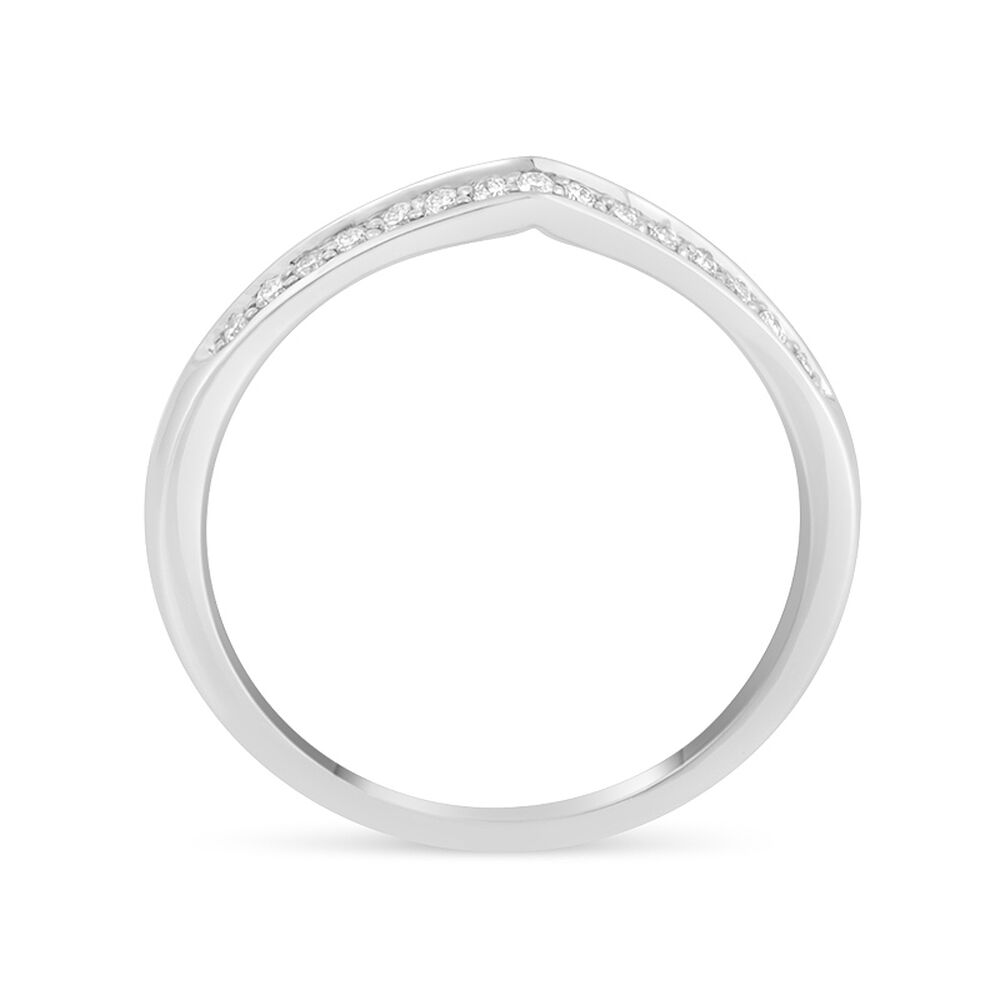Ladies' 18ct White Gold Diamond-set Shaped Wedding Ring image number 2