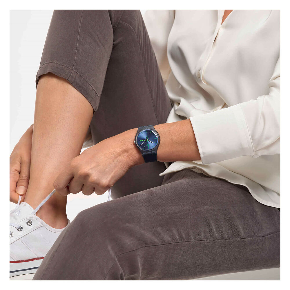 Swatch Blue Navy Rebel 41mm Unisex Watch image number 2