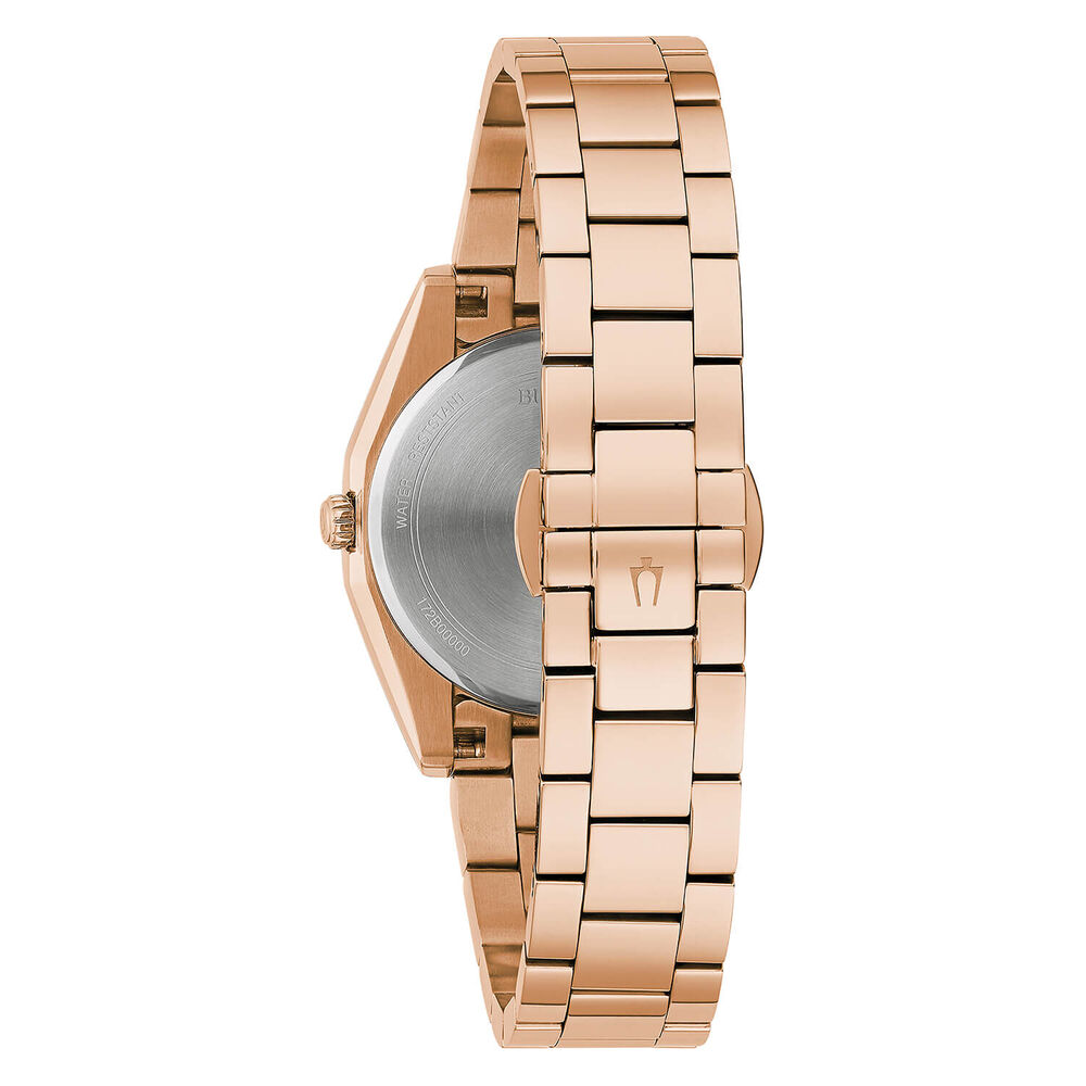 Bulova Ladies' Classic Grey Dial Diamond Rose Gold PVD Bracelet Watch image number 2