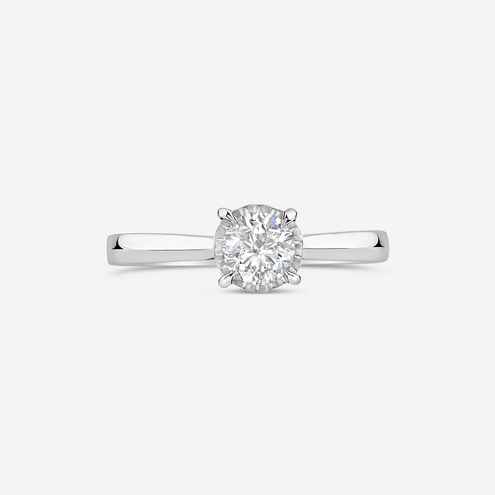 9ct White Gold 0.50ct Solitaire Illusion Plate Engagement Ring image number 1