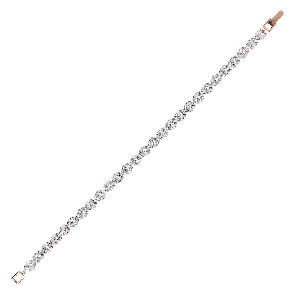 Bronzallure 18ct Rose Gold Plated Cubic Zirconia Tennis Bracelet