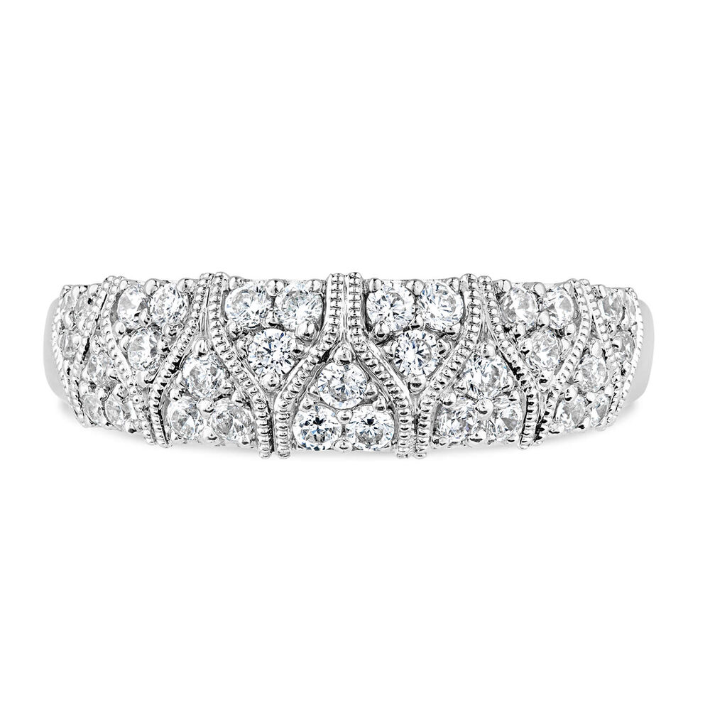 Kathy De Stafford 18ct White Gold 0.50 Carat Diamond Antique Pave Ring