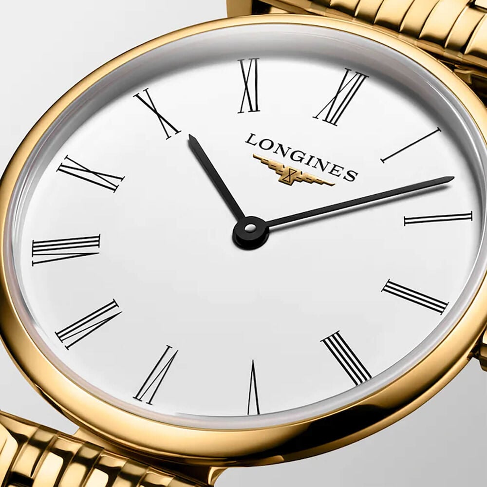 Longines La Grande Classique de Longines 24mm White Dial Yellow Gold PVD Bracelet Watch image number 3