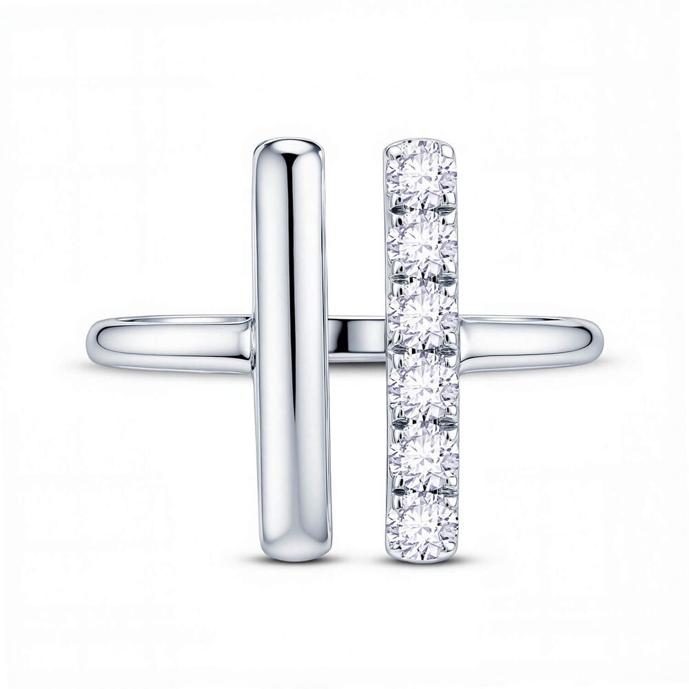 Born Axis Sterling Silver 0.30ct Lab Grown Diamond Split Ring