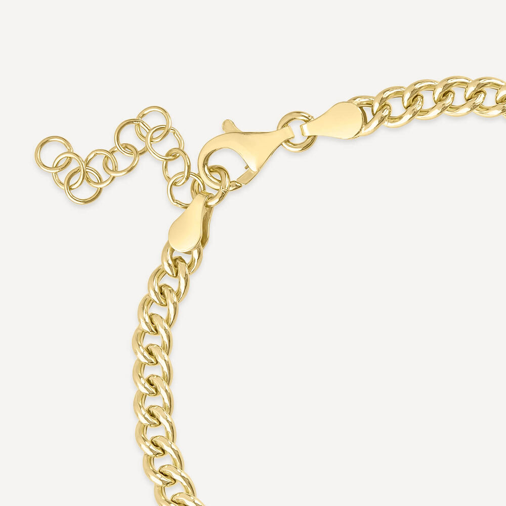 Sterling Silver & Yellow Gold Plated Tight Curb Bracelet image number 4