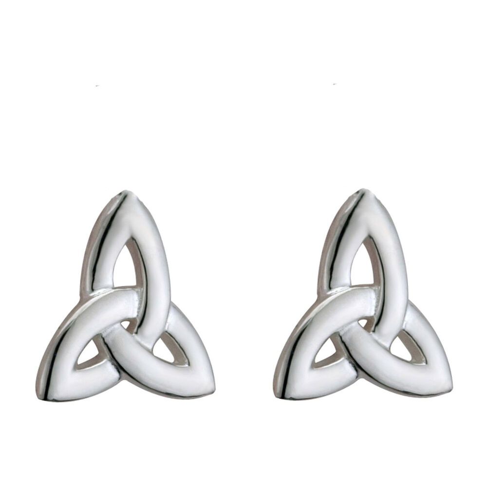 Sterling Silver Trinity Stud Earrings image number 0
