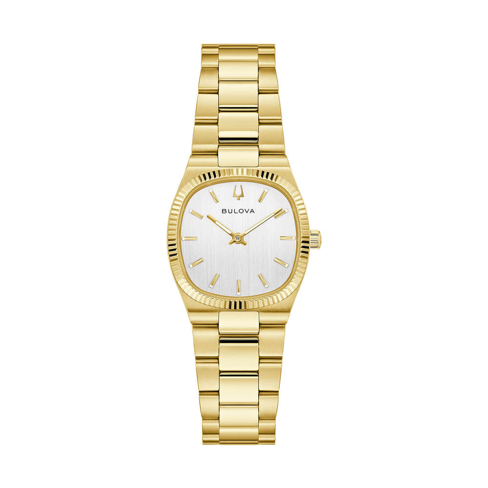 Bulova Super Seville Mini 25mm Silver Dial Yellow Gold Tone Steel Bracelet Watch