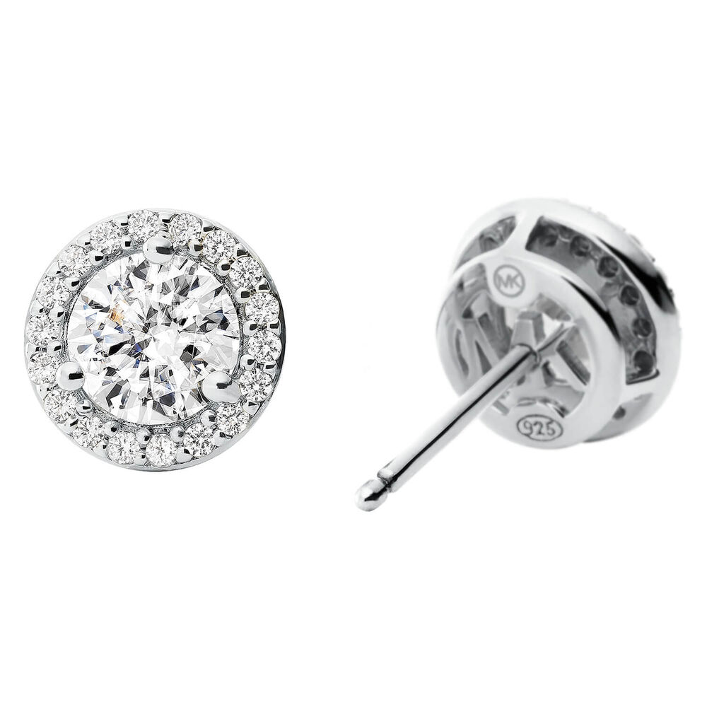 Michael Kors Sterling Silver-Plated Halo Stud earrings