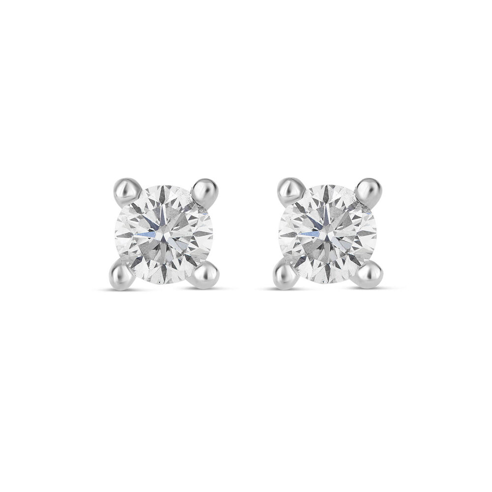 9ct White Gold 0.40ct Diamond Orchid Setting Earrings