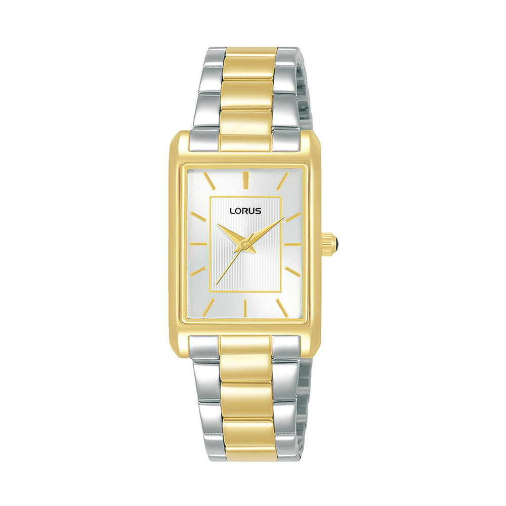 Lorus Quartz Ladies 22mm Silver Dial Two-Tone Steel Bracelet Watch
