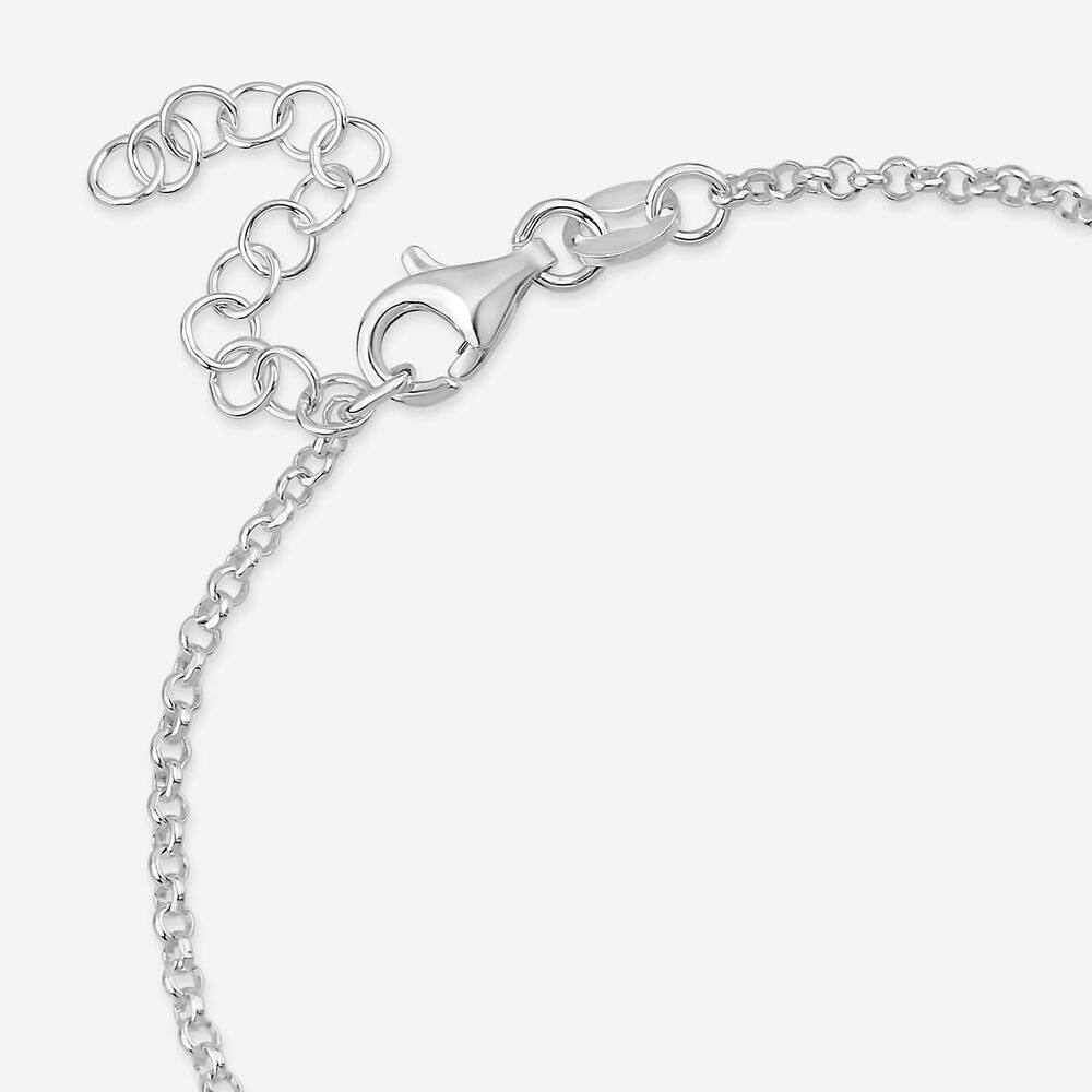 Sterling Silver Heart Drop Pendant Ball Chain Bracelet image number 3