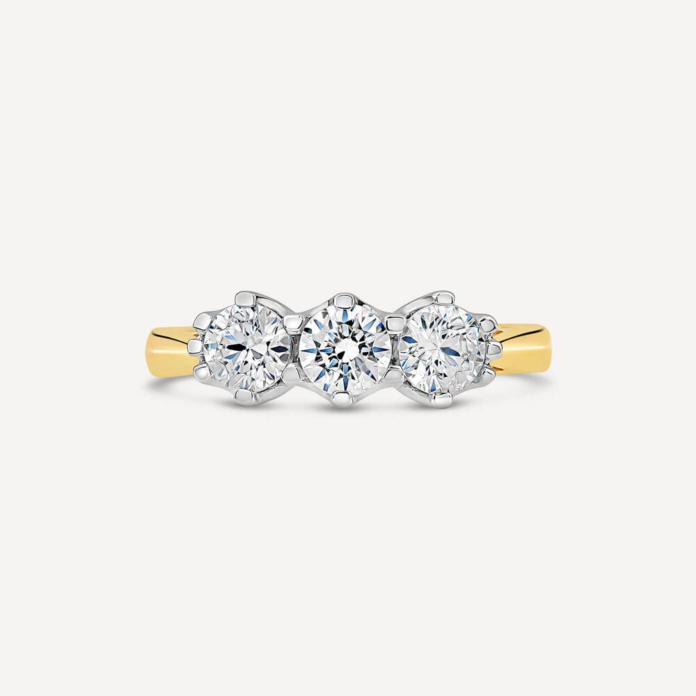 18ct Yellow Gold 1ct 3 Stone Diamond Ring