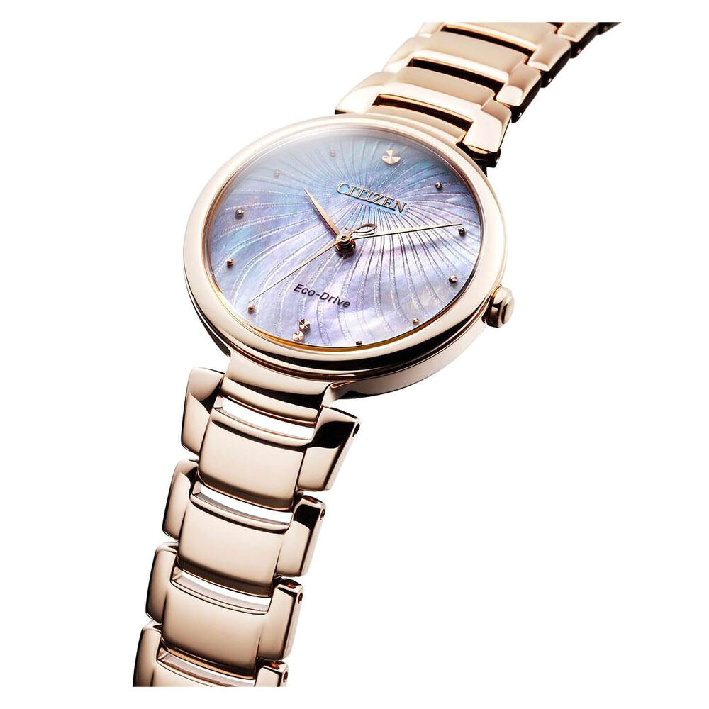 Citizen L Collection Rose Gold Plated Mother of Pearl Dial Bracelet Watch image number 1