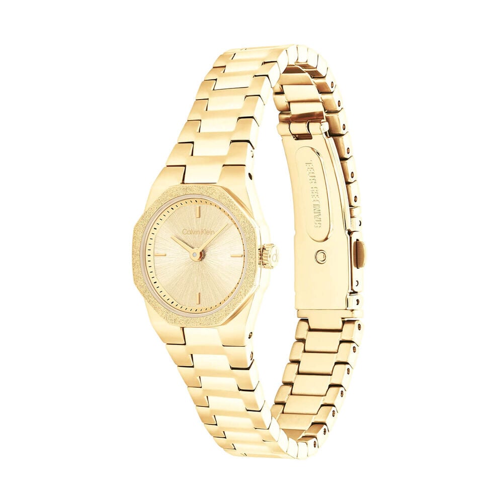 Calvin Klein Geometric Elegance 23mm Gold Dial Gold Tone Stainless Steel Bracelet Watch image number 1