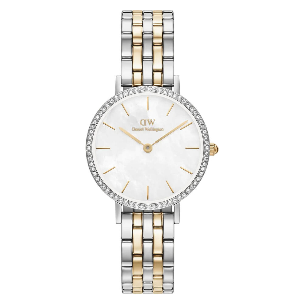 Daniel Wellington Petite Lumine 28mm Mother of Pearl Dial Two Tone Bracelet Watch image number 0