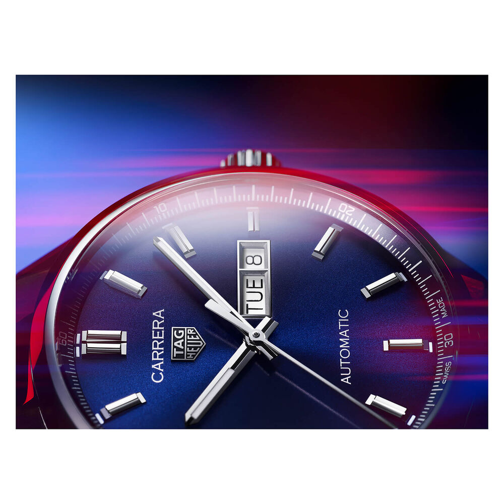 TAG Heuer Carrera Day-Date 41mm Blue Dial Stainless Steel Bracelet Watch image number 5