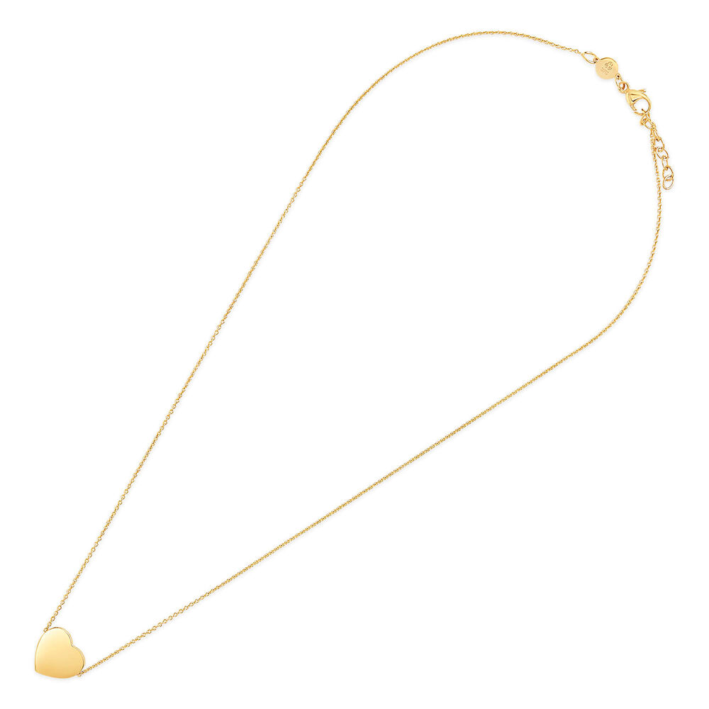 9ct Yellow Gold Plain Polished Heart Necklet image number 3
