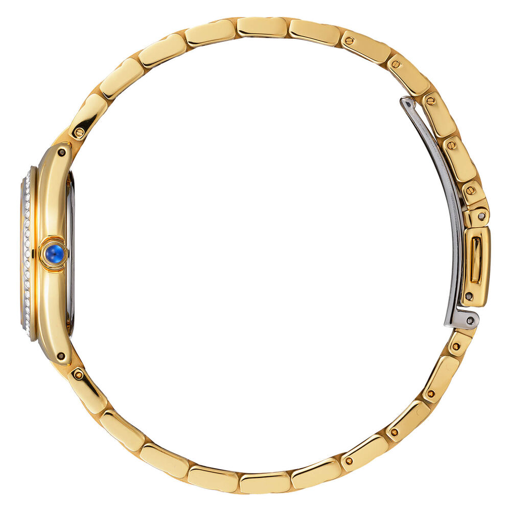 Citizen Eco Drive Gold Plated Bracelet MOP Dial Silhouette Set Dial & Bezel Date Feature Watch image number 1