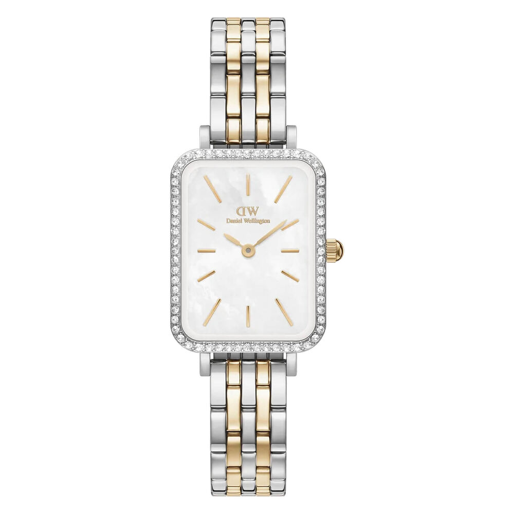 Daniel Wellington Quadro 20x26mm Mother of Pearl Dial Two Toned Stainless Steel Bracelet Watch image number 0
