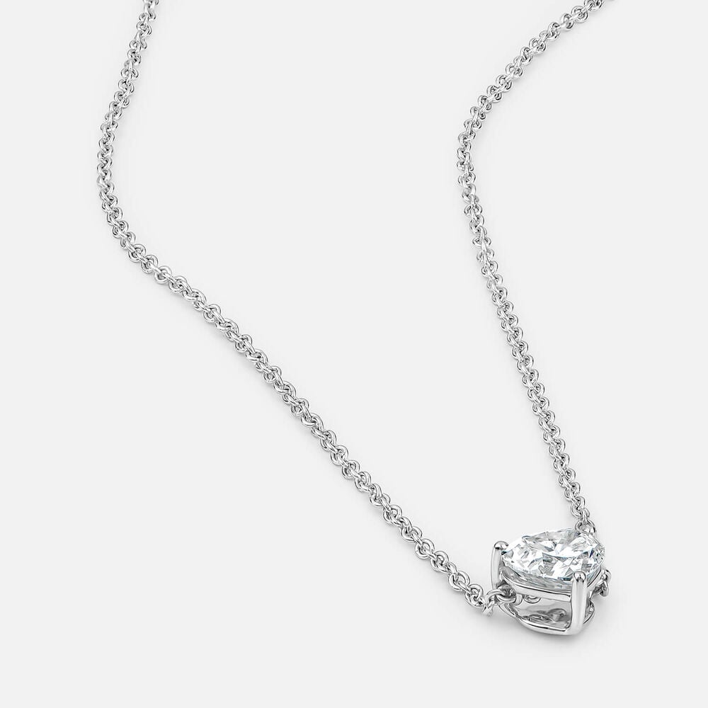 Born Classic 9ct White Gold Lab Grown 0.50ct Heart Shaped Diamond Pendant