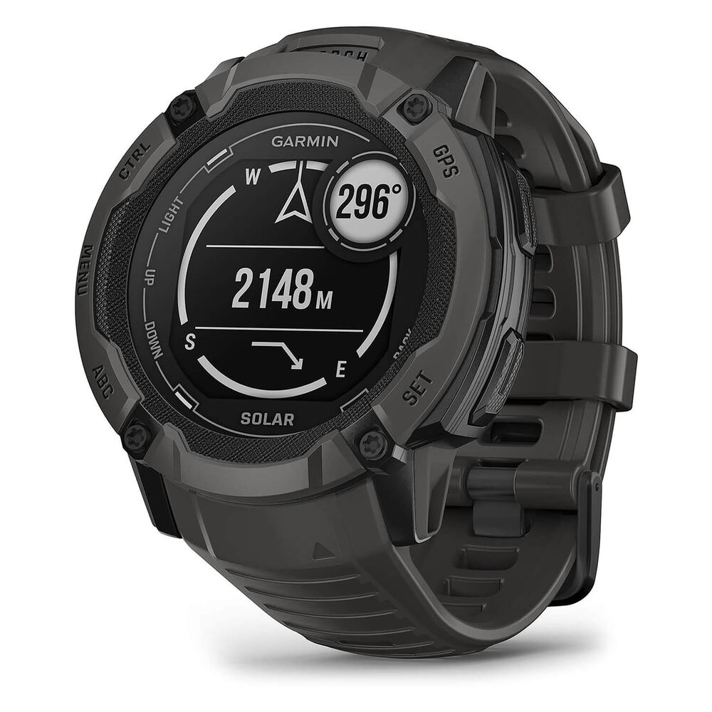 Garmin Instinct 2x Solar Graphite 50mm Black Silicone Strap Watch