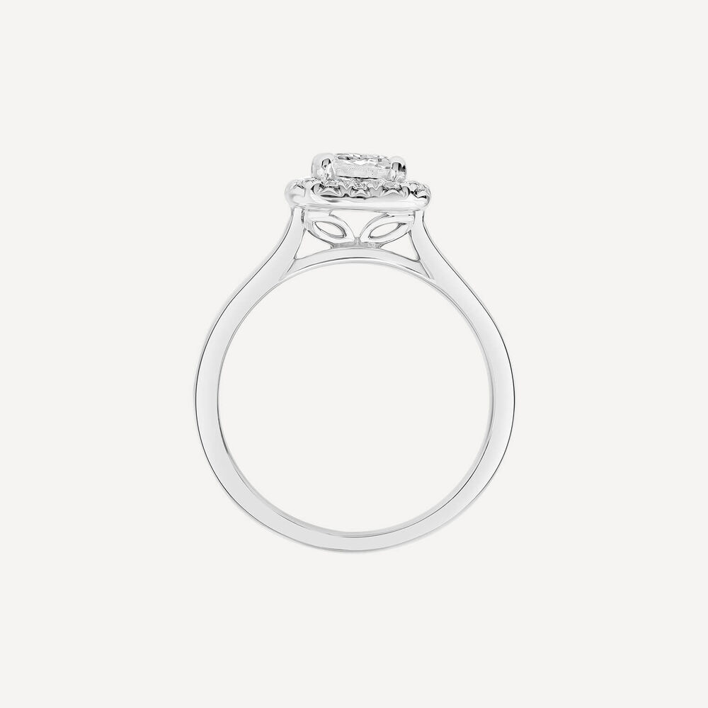 Born Platinum 1.20 Lab Grown Emerald Cut Halo Diamond Ring image number 3